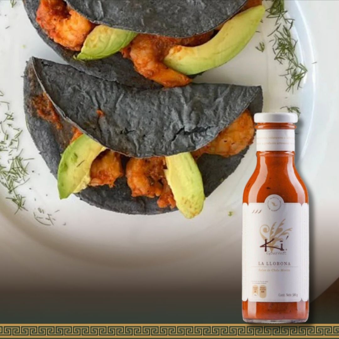 Juicy shrimp, marinated in a smokey Morita Chili Sauce