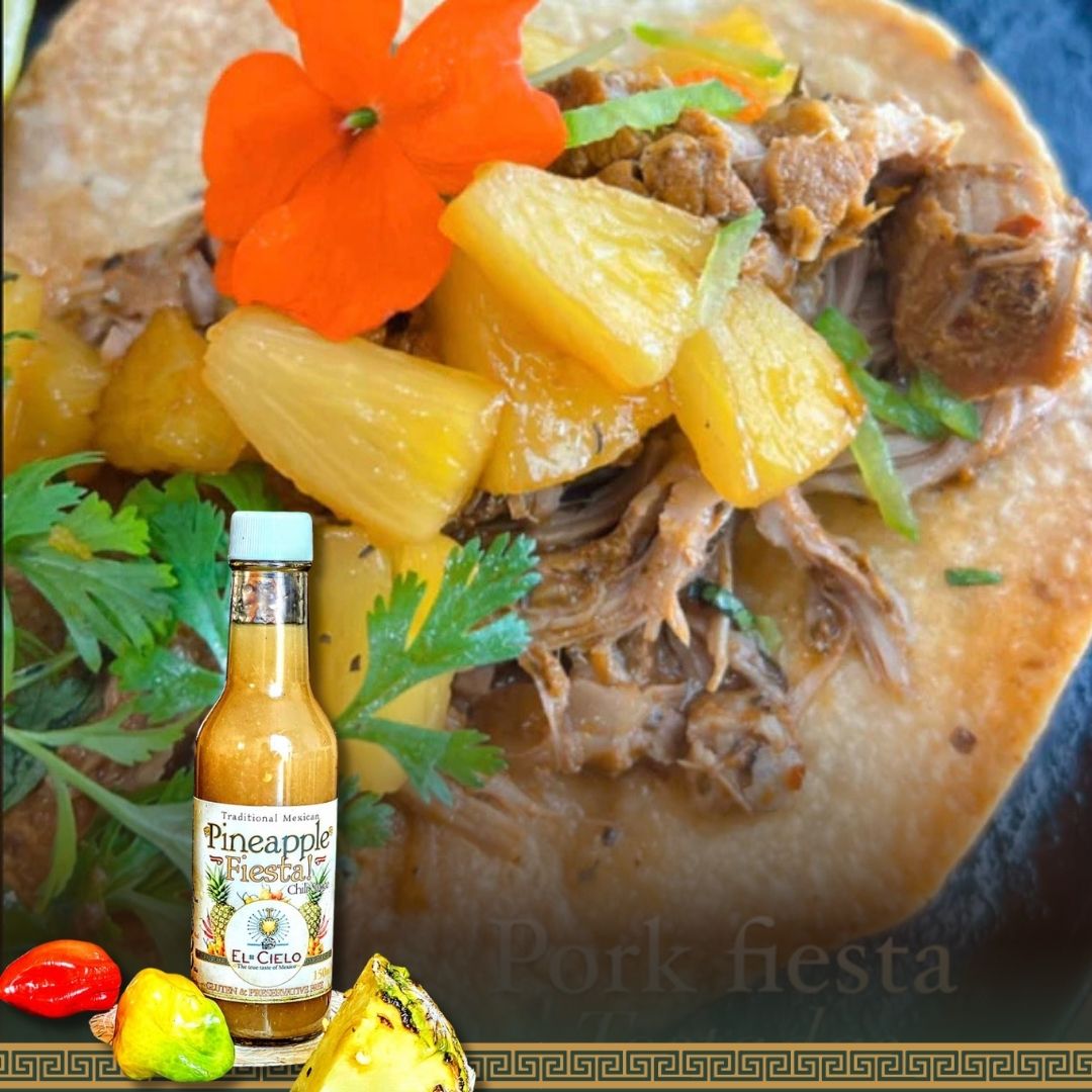 Pork Tostadas with Pineapple Fiesta Sauce