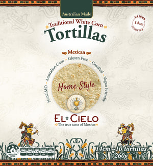 Tortillas - White Corn Home Style 14cm Pack of 10 (Wholesale) - El Cielo