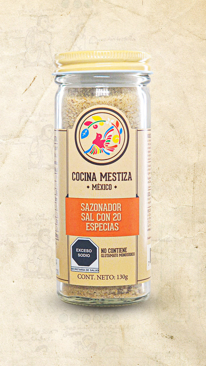 Mexican Seasoning Salt with 20 Herbs 130g - Cocina Mestiza Mexico - El Cielo