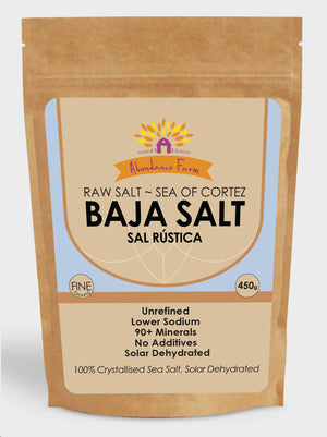 Baja Gold Salt from the sea of cortez in Mexico - High Mineral Salt - Abundance Farm - El Cielo