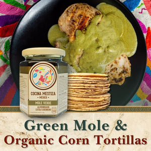 Green Mole and Organic Corn Tortillas Kit