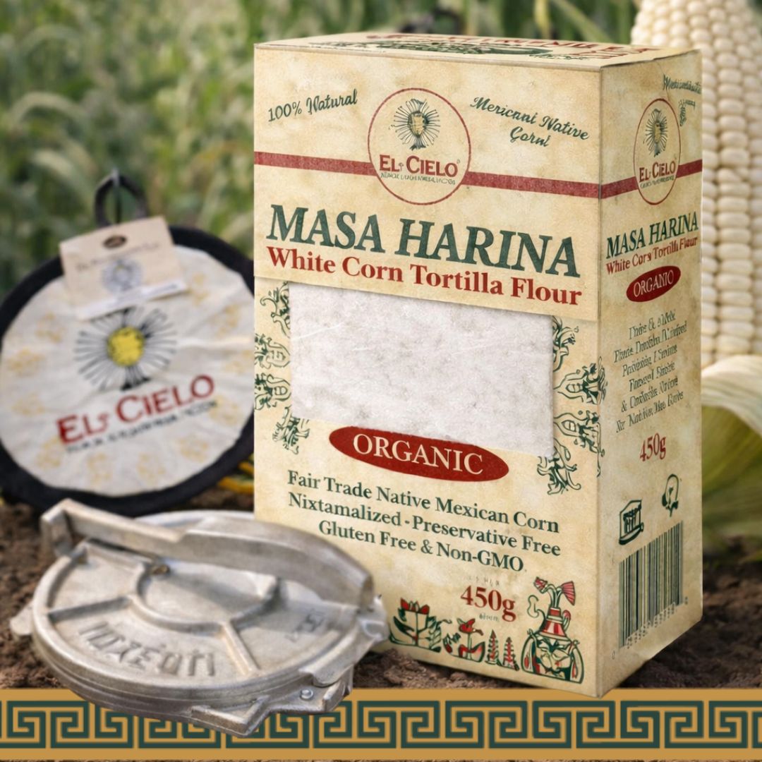 Ultimate White Flour Home Made Corn Tortillas Kit (Tortilla press+White corn masa Flour + Tortilla warmer)