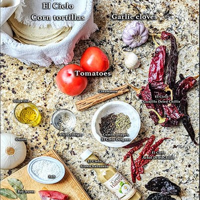 El Cielo-Birria cooking ingredients