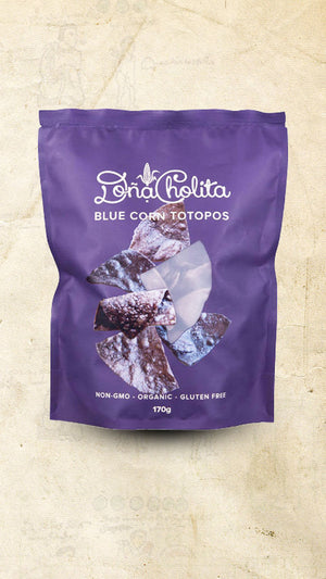 Blue Corn Chips Mexican Totopos 170g Dona Cholita - El Cielo