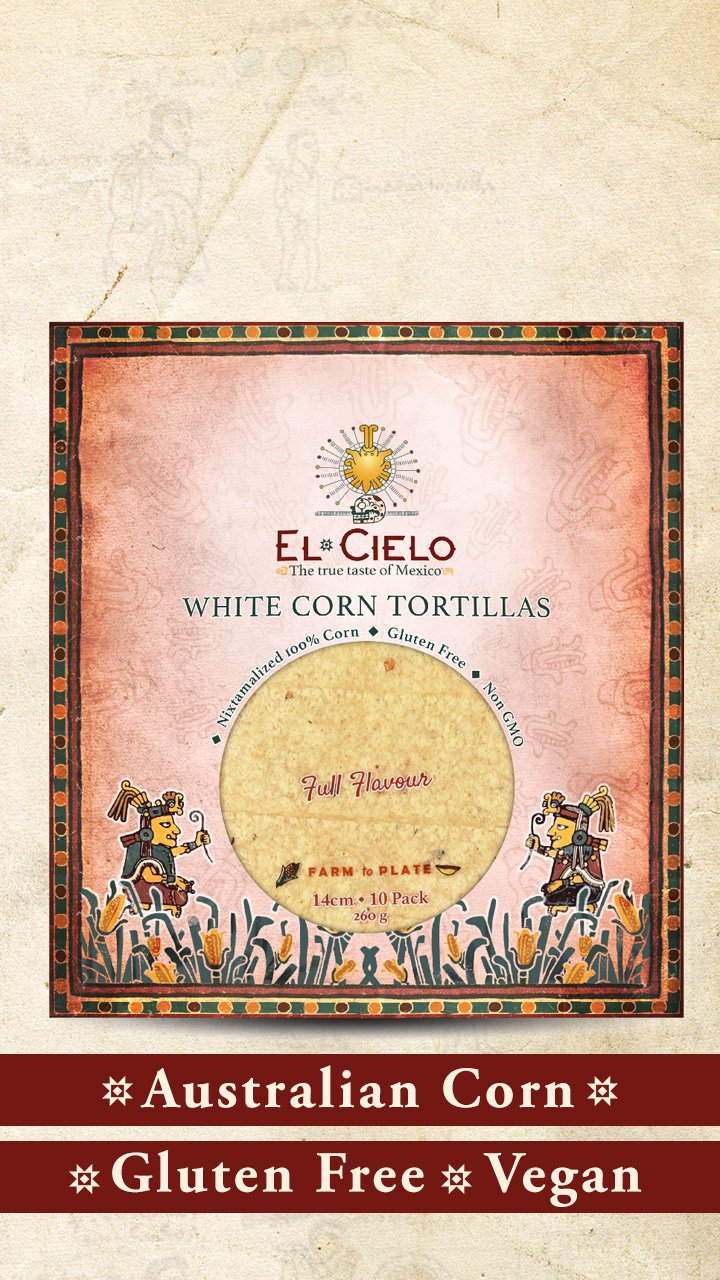 El Cielo Gluten Free White Corn Tortillas Full Flavour 10pack 14cm