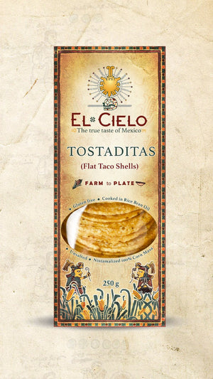 El Cielo Tostaditas Flat Taco Shells Gluten Free White Corn 250g