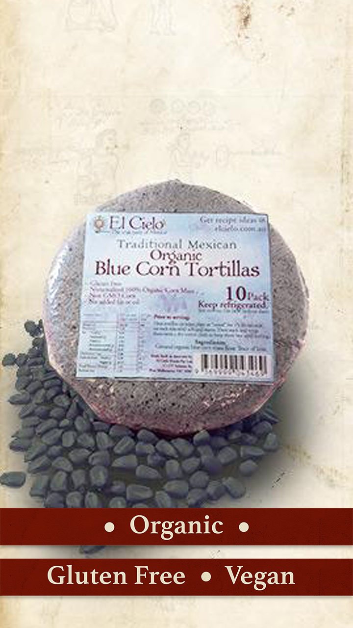 Tortillas - Blue Corn Organic Casera 14cm 10 Pack - El Cielo