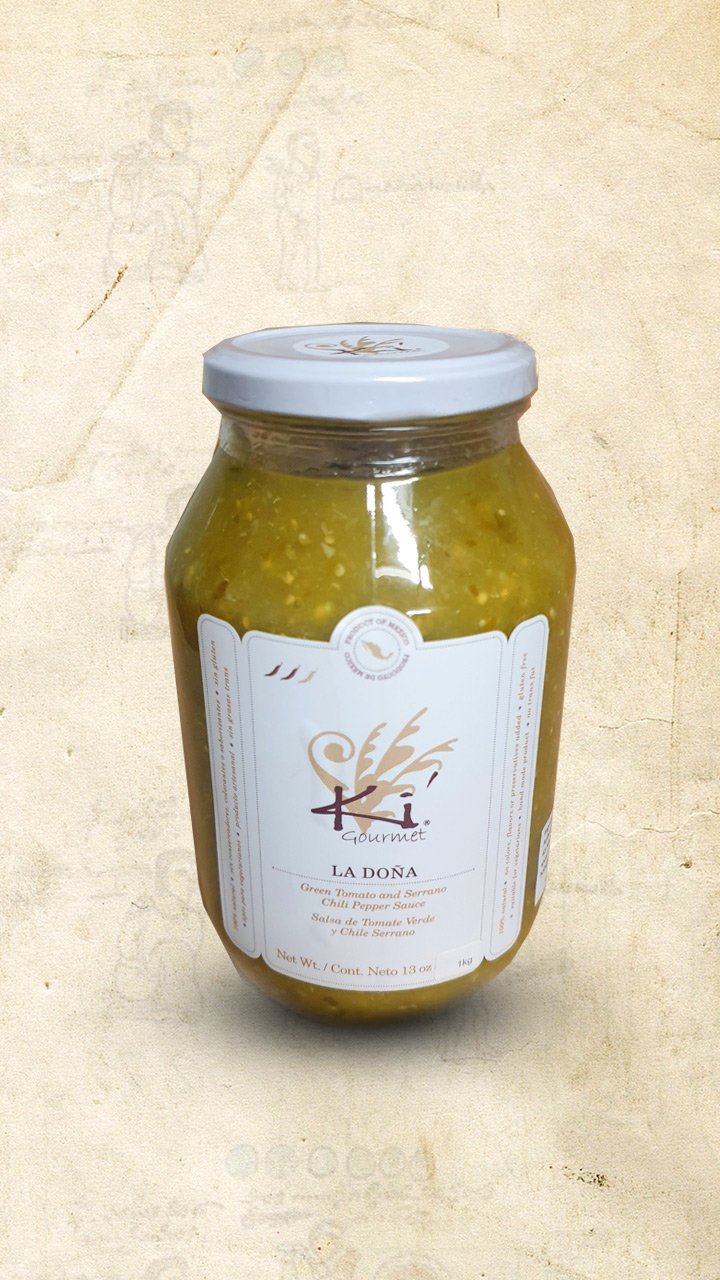 La Doña Green Tomato Serano Pepper Sauce Glass Jar 1kg (Wholesale) - El Cielo